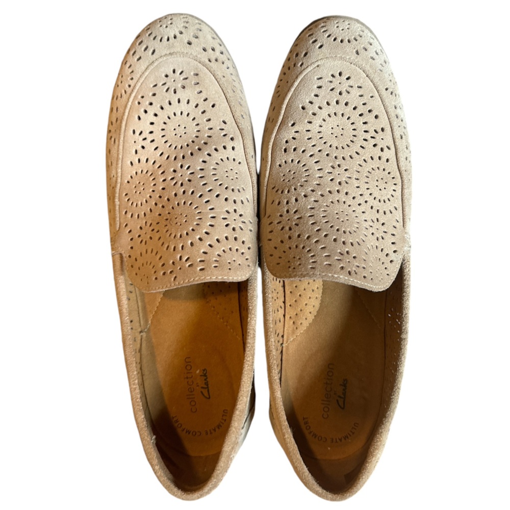 Clarks Women's Trish Calla Loafer Sand 100% Suede Size 9 - Picture 2 of 7